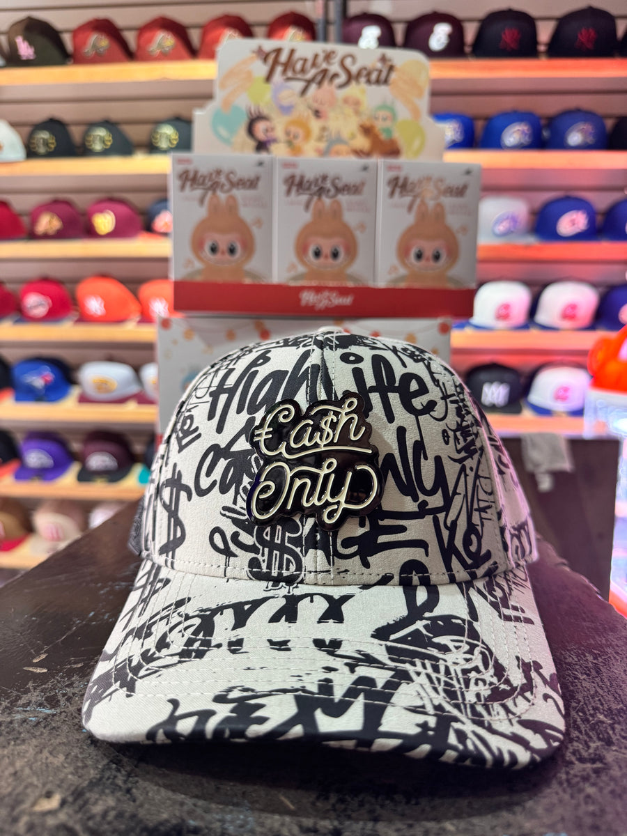 CASH ONLY FULL PRINT BLANCO/NEGRO